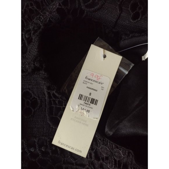 Francesca's Miami Crotchet Lace Overlay Dress Size S Black Sleeveless Boho - Picture 11 of 11